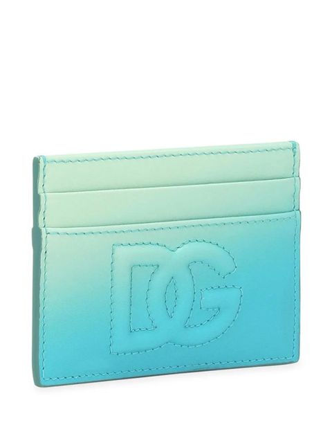 Dolce & Gabbana logo-embroidered ombré-effect cardholder - Blue - zdjęcie produktu nr 2