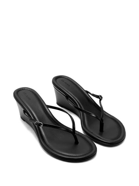 St. Agni Petit Belt buckle wedged sandals - Black