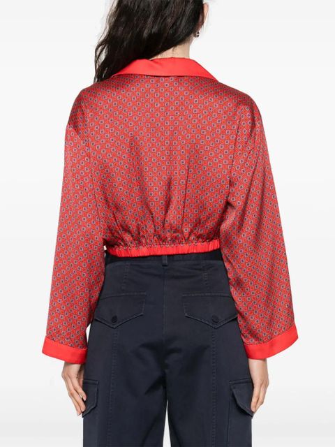 SANDRO printed cropped shirt - Red