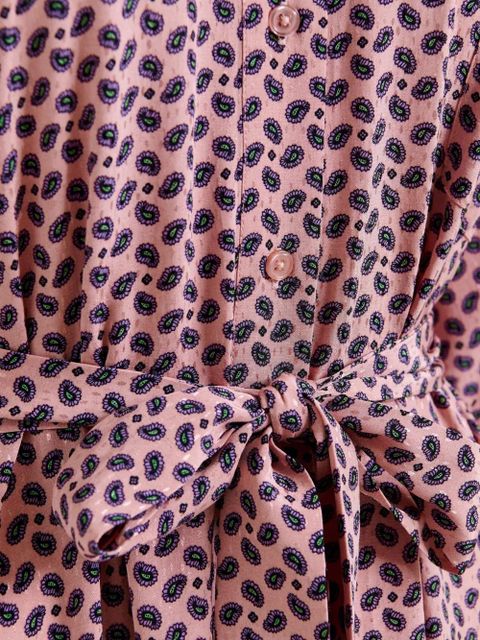 Essentiel Antwerp geometric-pattern ruffle-hem maxi dress - Pink