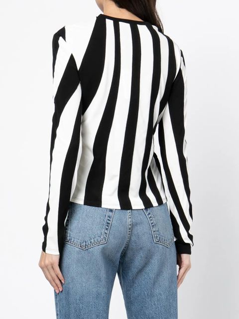 Tory Burch stripe-print long-sleeved top - White