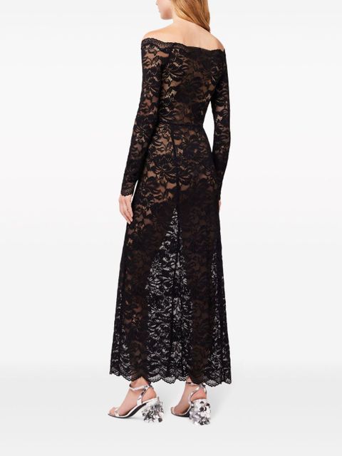 Rabanne floral-lace bardot-collar dress - Black - zdjęcie produktu nr 2