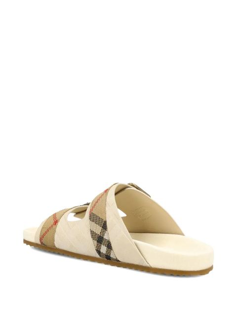 Burberry check-pattern buckle sandals - Neutrals
