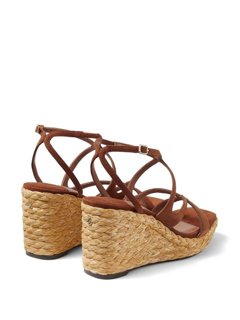Jimmy Choo Ayla 85mm wedge sandals - Brown