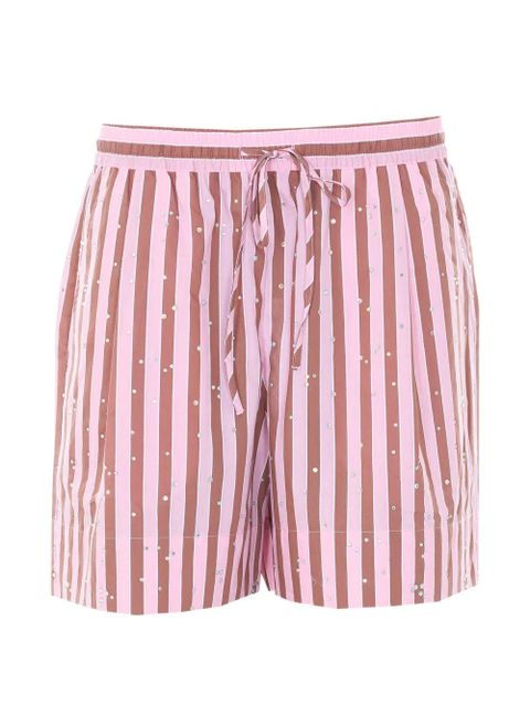 Essentiel Antwerp crystal-embellished striped shorts - Pink - zdjęcie produktu nr 1