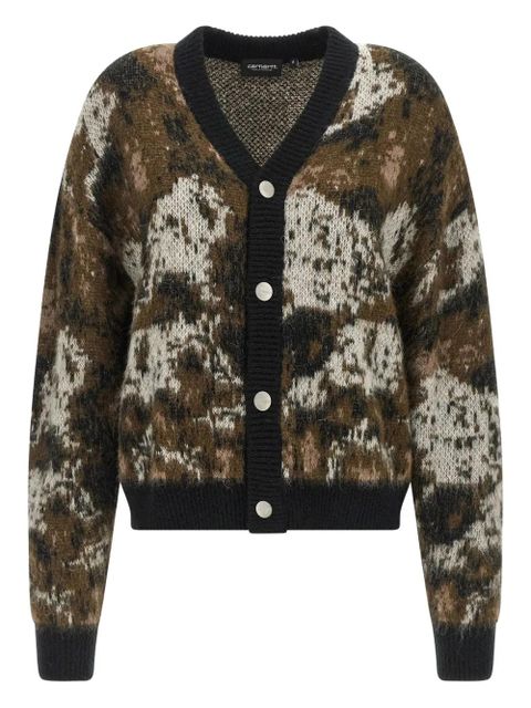 Carhartt WIP Merlin jacquard buttoned cardigan - Brown - zdjęcie produktu nr 1