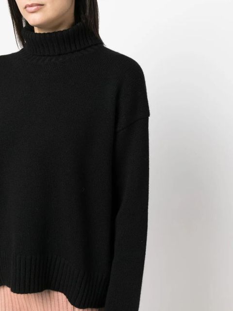 Jil Sander roll-neck loose-fit jumper - Black