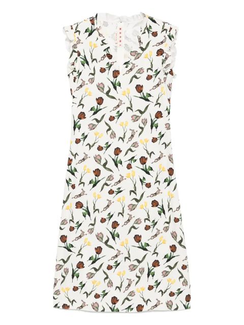 Marni floral-print midi dress - Neutrals - zdjęcie produktu nr 1