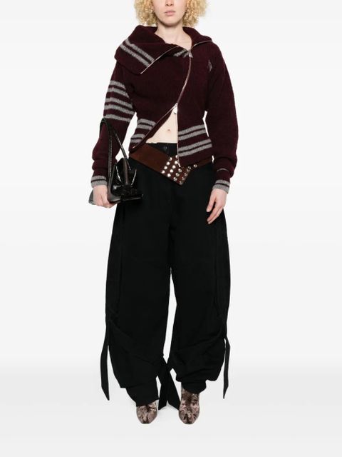 The Attico striped zip-front cardigan - Red - zdjęcie produktu nr 2