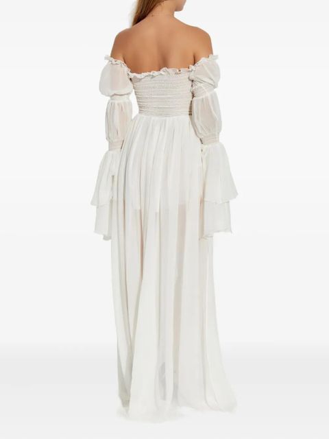 Blumarine buttoned silk chiffon dress - White - zdjęcie produktu nr 1