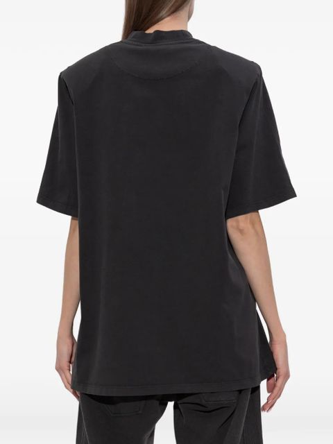 The Attico roll-neck logo-detail T-shirt - Black