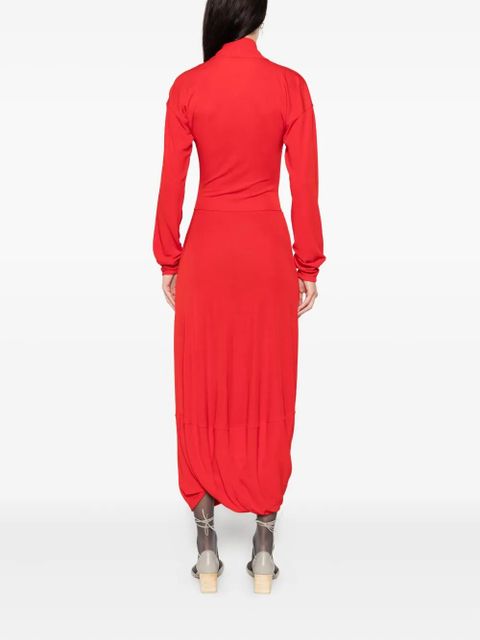 LEMAIRE cowl-neck pocket dress - Red - zdjęcie produktu nr 2