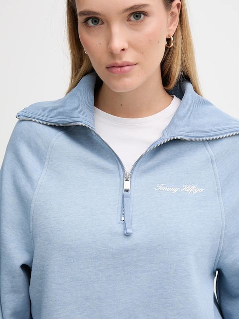 Tommy Hilfiger bluza damska kolor niebieski gładka WW0WW46632