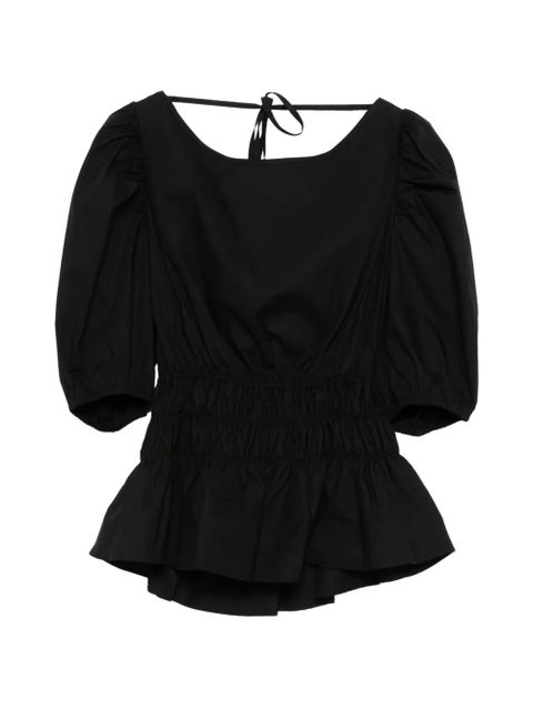 PINKO Joandra smocked puff-sleeve top - Black - zdjęcie produktu nr 1