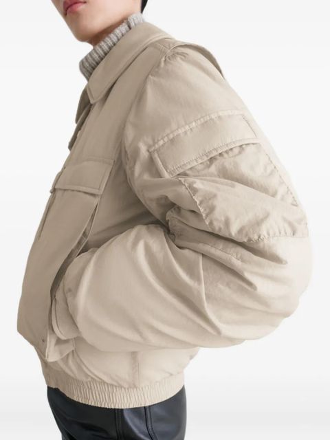 LEMAIRE detachable-collar zip-up puffer jacket - Neutrals