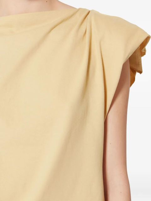 ISABEL MARANT Sebani draped asymmetric tee T-shirt - Yellow