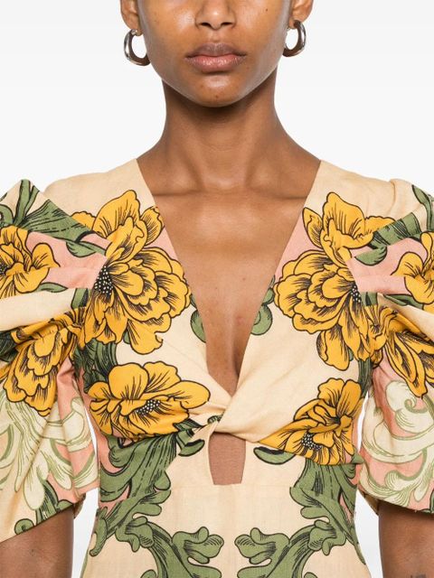FARM Rio floral-print dress - Neutrals