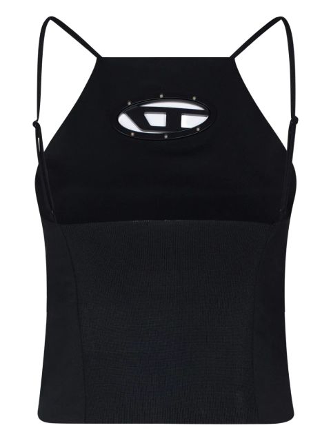 Diesel cut-out logo-embellished top - Black