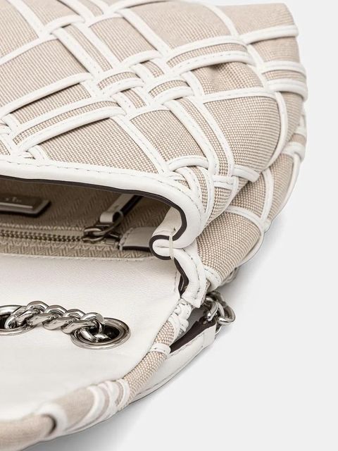 Tory Burch torebka Kira Woven Canvas Small kolor beżowy 151267-250 - zdjęcie produktu nr 2