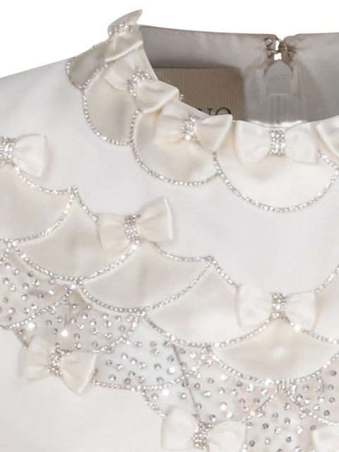 Valentino Garavani bow embellished mini dress - White