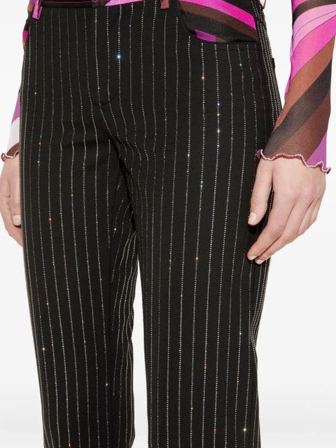 PUCCI rhinestone-embellished pinstripe trousers - Black