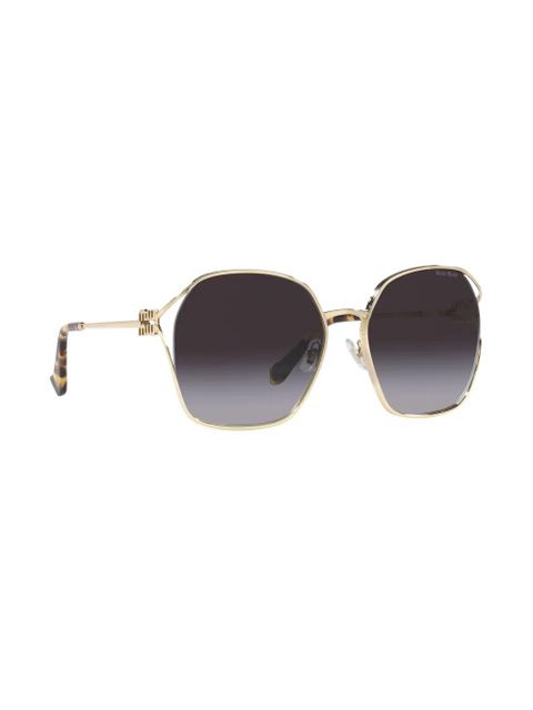 Miu Miu Eyewear logo square-frame sunglasses - Gold - zdjęcie produktu nr 2