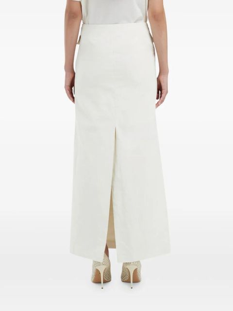 Ferragamo flap-pocket midi skirt - White