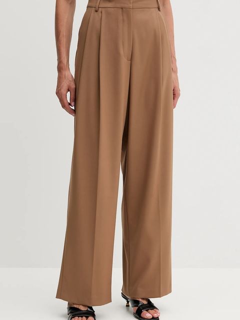 Fracomina spodnie damskie kolor brązowy szerokie high waist FS25WV3016W66101 - zdjęcie produktu nr 1