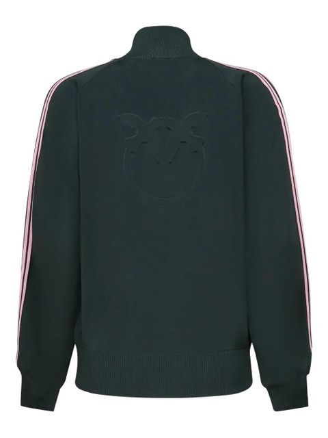 PINKO stripe-detail zip-up sweatshirt - Green