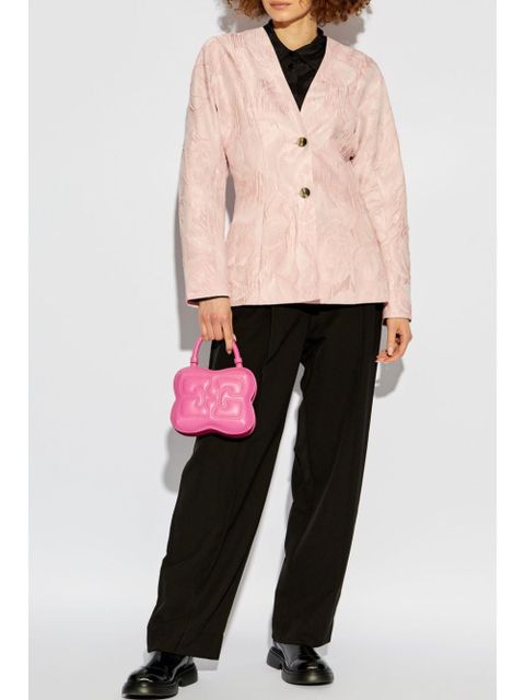 GANNI plain long-sleeve shirt - Black