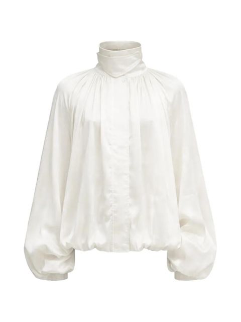 ROTATE BIRGER CHRISTENSEN funnel-neck oversized jacket - White - zdjęcie produktu nr 1