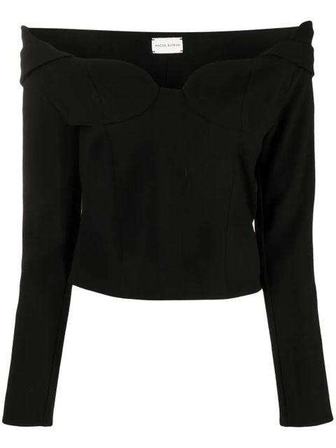 Magda Butrym off-shoulder long-sleeve top - Black - zdjęcie produktu nr 1