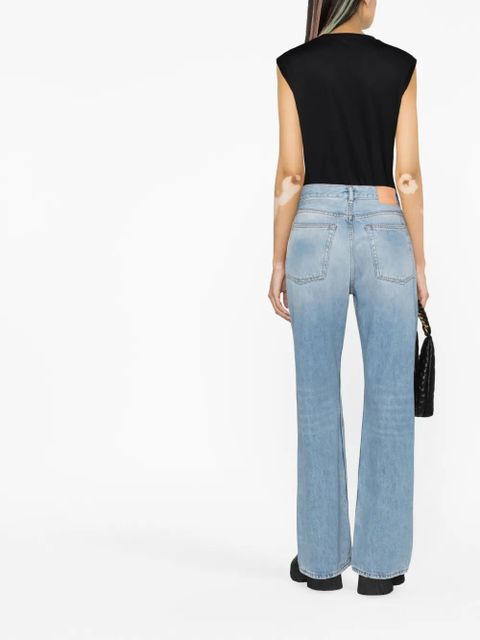 Balmain logo-print button-embellished top - Black