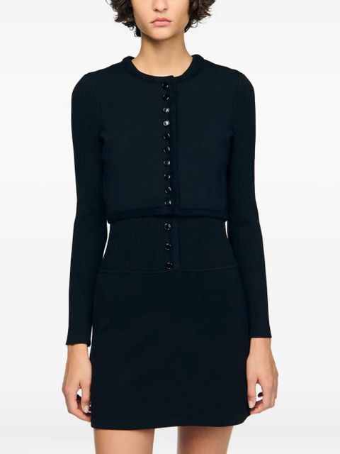 SANDRO ribbed button cardigan - Black