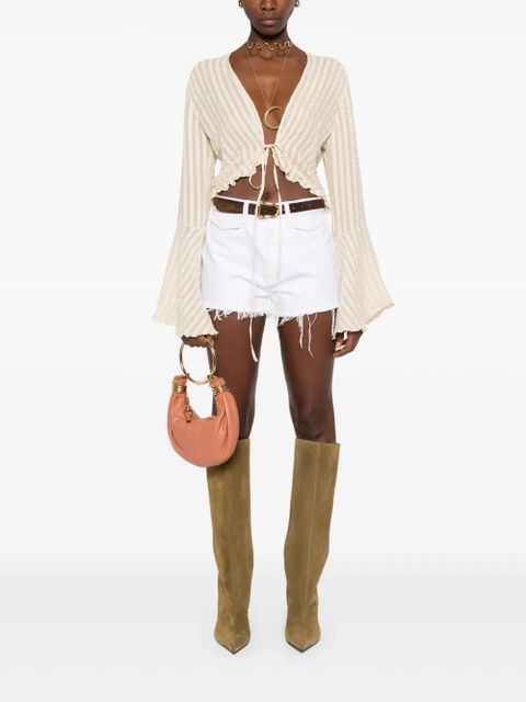 Chloé frayed-hem denim shorts - White