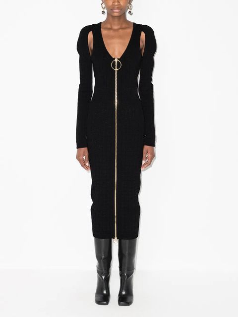 Balmain cut-out detail fitted dress - Black
