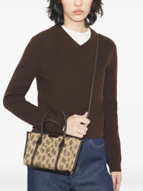 Tory Burch mini Perry canvas tote - Brown - zdjęcie produktu nr 2