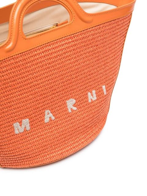 Marni Tropicalia logo-embroidered tote bag - Orange