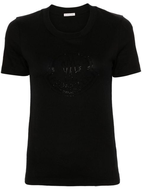 Moncler rhinestone-logo T-shirt - Black - zdjęcie produktu nr 1