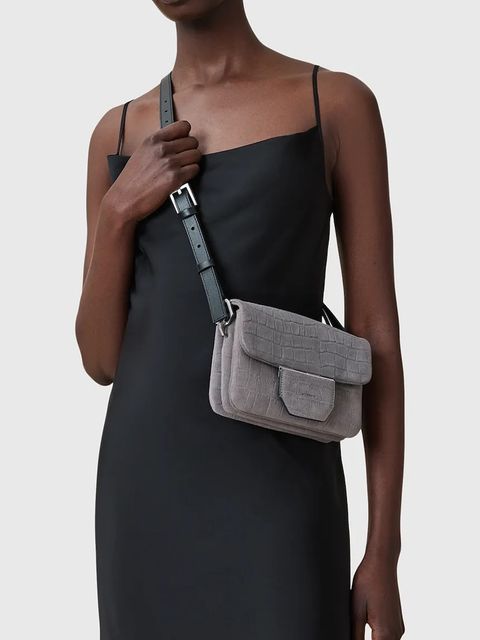 AllSaints torebka skórzana JUPITER kolor szary W354XC