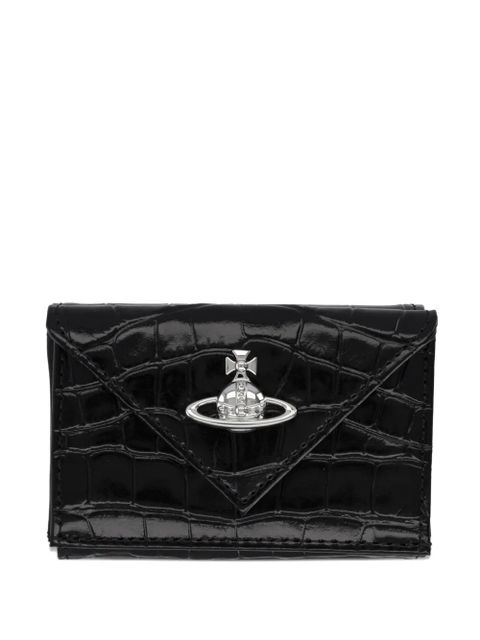 Vivienne Westwood Orb-detail croco-effect wallet - Black - zdjęcie produktu nr 1