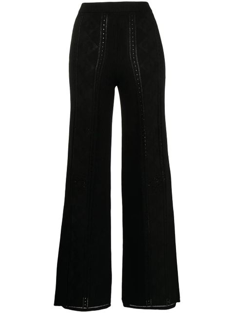 Marine Serre Crescent Moon-pattern wide-leg trousers - Black - zdjęcie produktu nr 1