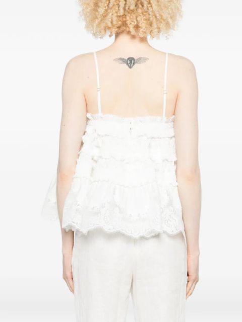 ZIMMERMANN Alchemy ruffled-lace top - Neutrals