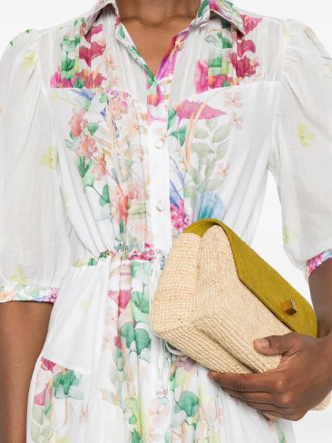 Charo Ruiz Ibiza Criselle floral-detail tiered midi dress - White