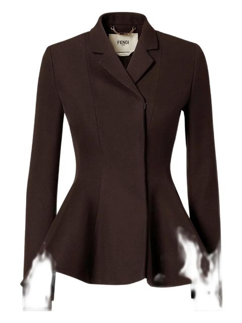 FENDI peplum-hem blazer - Brown
