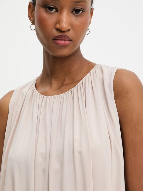 Answear.LAB sukienka kolor beżowy mini rozkloszowana