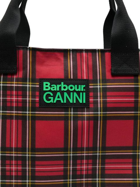 Barbour tartan logo-detail tote bag - Red