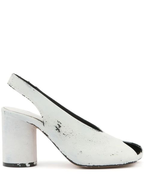 MM6 Maison Margiela painterly-print slingback sandals - White - zdjęcie produktu nr 1