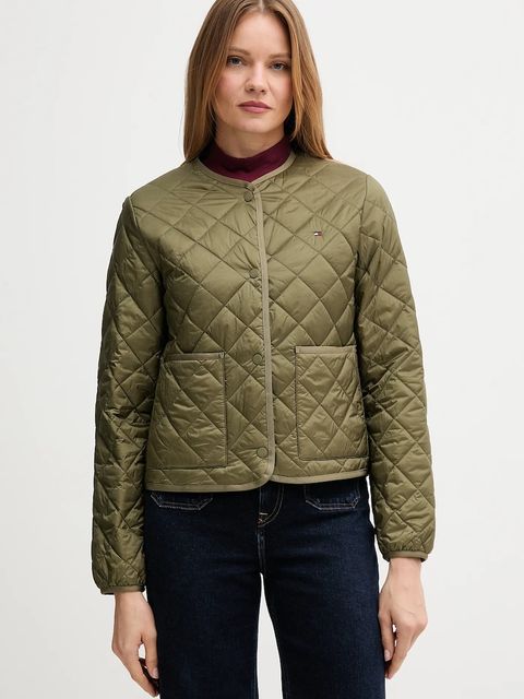 Tommy Hilfiger kurtka kolor zielony przejściowa WW0WW47290