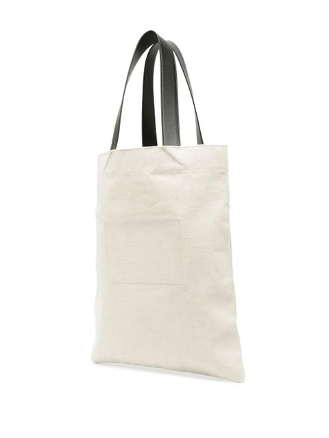 Jil Sander logo-print canvas tote bag - Neutrals